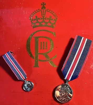 King Charles Coronation Full Size And Mini Medal Set. • £25