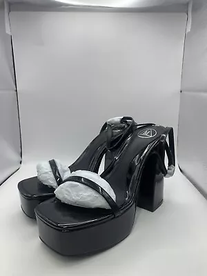 Missguided Black Platform Heeled Shoe Patent Size UK 6 (REF19) • £12.99