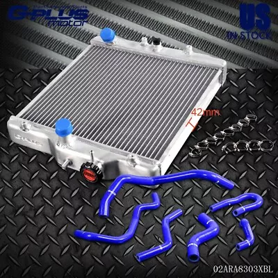 42mm 2 Row Aluminum Radiator+Silicone Hose Kit Fit For 92-00 Civic D15/16 EG/EK  • $84.85