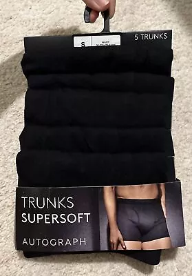 Marks & Spencer Autograph Supersoft 5pack Trunks Black Size S 30-32in RRP £38 • £23.99