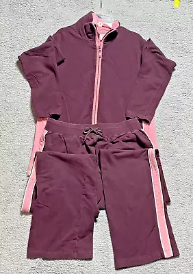 Duo Maternity Athletic Suit Size M Front Zip Jacket Pants W/ Elastic Drawstring • £9.73