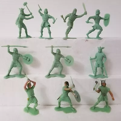 Vintage MARX 54mm Vikings Plastic Figures Teal  • $10