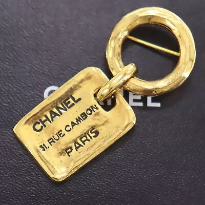 CHANEL 31. RUE CAMBON PARIS Plate Used Pin Brooch Gold Plated 1188 #CG961 M • $530.08