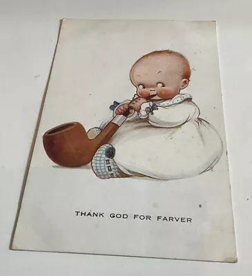 £3 • Buy MABEL LUCIE ATTWELL Old Postcard Baby Smoking Big Pipe Thank God For Farver A493