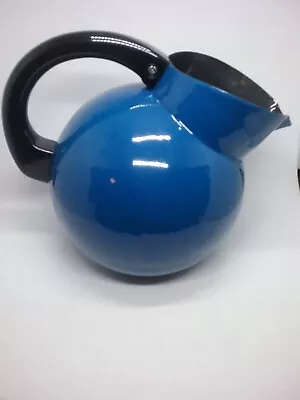 VTG 1980s MCM Orb Ball Blue Metal Enamel MK M. Kamenstein Water Drink Pitcher • $75