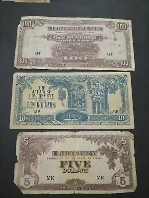 Malaya 3 Different Banknotes 1940s • £1.09