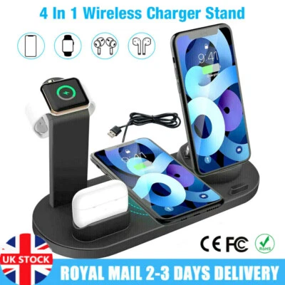 £12.99 • Buy 6in1 Wireless Charger Station Multi-Function Dock For Airpods Apple IWatch Phone
