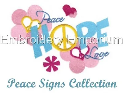 Peace Signs Collection - Machine Embroidery Designs On Usb 5x7 • £15.95