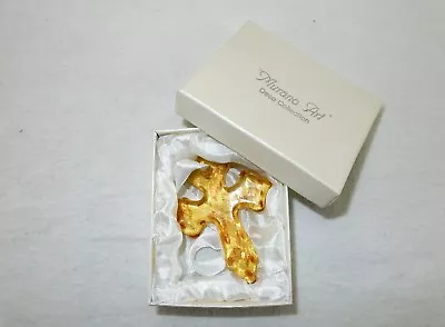 Murano Art Glass Cross ~ Charm/Pendant Cassiani Collection Gift Box #3021 • $9.95