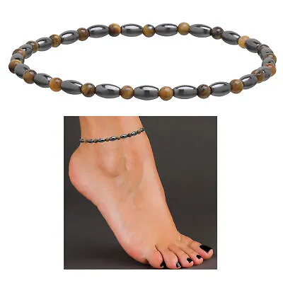 1 Magnetic Therapy Ankle Bracelet Tiger Eye Crystal Beads Natural Weight Loss • $9.39