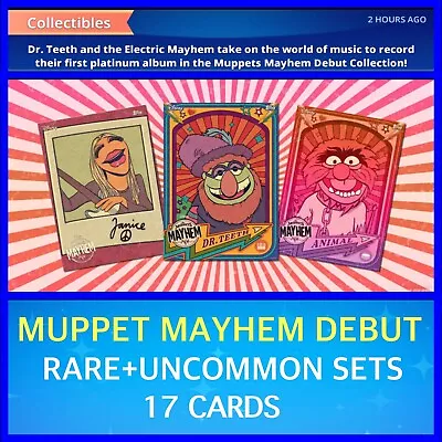 Muppet Mayhem Debut Collection-rare+uncommon Set-17 Cards-topps Disney Collect • $1.89