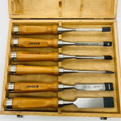 £73.99 • Buy EZARC Japanese Nomi Chisel 6 Set With Box Woodworking Carpenter Tool Brand New