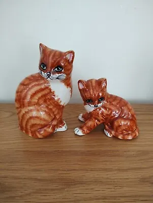 Vintage Babbacombe Pottery Ginger Tabby Cats • £12