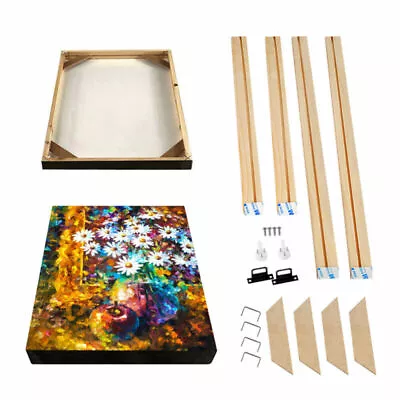 Art Gallery Canvas Stretcher Bars DIY Frames Wooden Strips Kits For Oil Painting • £30.68