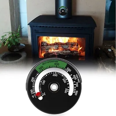 Heat Powered Stove Fan 4-Blades With Magnetic Thermometer For Fireplace Stove • $8.37
