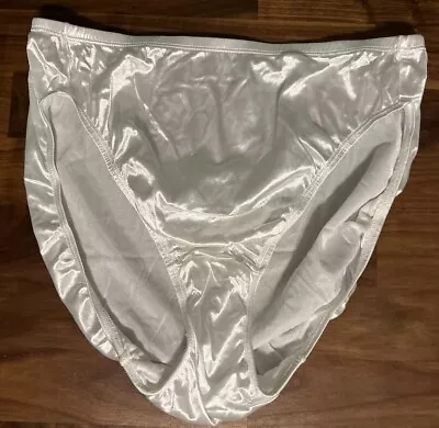 Vintage Hanes Shiny Second Skin Satin Panties~Size 8 USA Side Tag White Glossy • $37.80