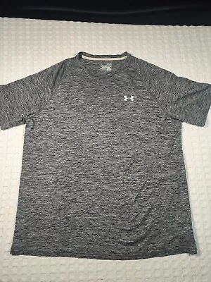 Men's Under Armour Grey Sports Active Wear T-shirt Top Size  XL Heat Gear • £14.99