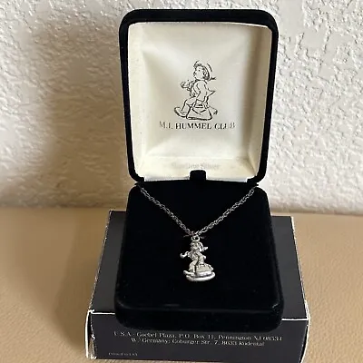 Vintage M I HUMMEL CLUB GOEBEL 1990 STERLING SILVER Pendant Necklace In Box • $12