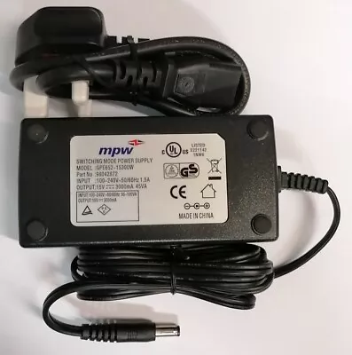 UK Replacement 15V 3A AC DC Adapter Power Supply For Bush PT-941 Party Speaker • £16.95