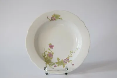 1x KAHLA Soup Bowl Plate Green Purple White Porcelain Floral GDR True Vintage • $20.68