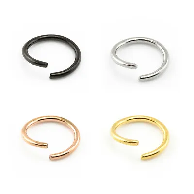 £1.69 • Buy  Nose Ring Lip Ear Body Fake Piercing Ring Various Sizes SILVER, BLACK, GOLD