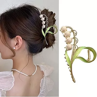 Flower Hair Claw Clips For Women Lily Of The Valley Hair Claw Large Orchids N... • $15.51