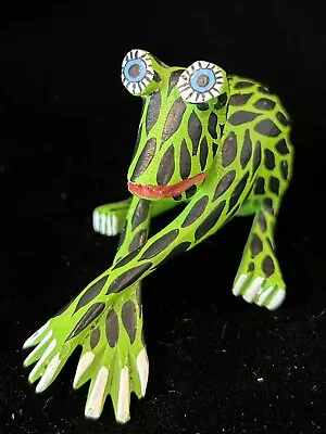 Oaxaca Mexico Frog Hand Painted Woodcarving By Alberto Hernandez Melchor • $19.99