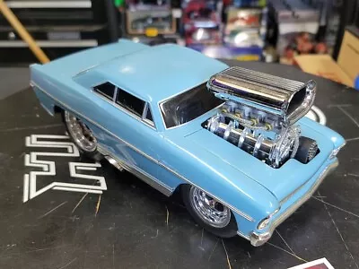 MUSCLE MACHINES '67 NOVA 1:18 Scale Metal Die Cast Light Blue RARE Pre-owned  • $54.99