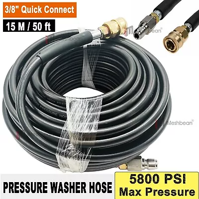 50FT 5800PSI Replacement High Pressure Power Washer Hose -3/8  Quick Connect • $29.99