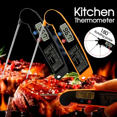 $8.49 • Buy Foldable Digital Thermometer Probe Temperature Kitchen Cooking Food BBQ Meat Jam
