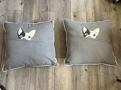 $29.99 • Buy French Bulldog Throw Pillows 17”x17” Gray Set Of 2