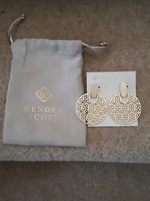 Kendra Scott Didi Drop Earrings 14ct Gold Plated With Bag • £44