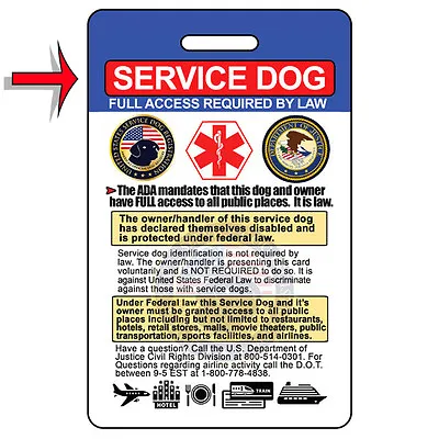 $13.95 • Buy Service Dog ID Card (Badge) & Certificate With FREE Collar Tag ($25 VALUE)