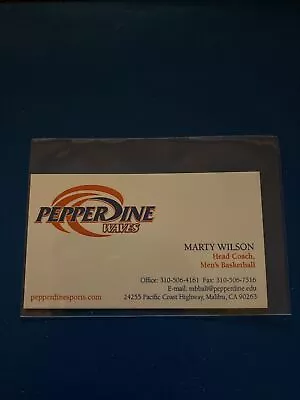 Marty Wilson Signed Business Card Pepperdine Basketball Autograph Auto  • $29.99