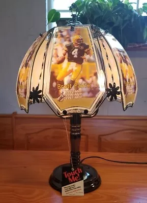 NFL Green Bay Packers 22” 3 Light Touch #4 BRETT FAVRE RARE Tiffany Lamp Great  • $119