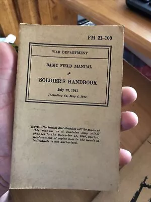 War Department Basic Field Manual SOLDIER'S HANDBOOK JULY 23 1941 • $45