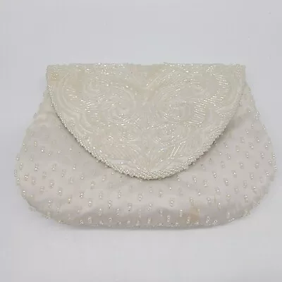 Vintage White Beaded Purse In Original Box • $14.39