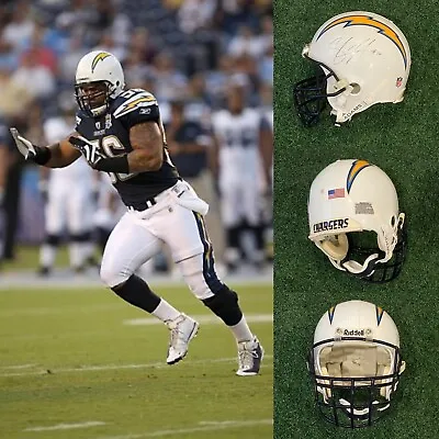 San Diego Chargers Riddell Vsr-4 Helmet Xl Size - Autographed By Shawne Merriman • $525