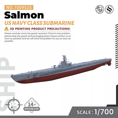 SSMODEL952S 1/700Military Model US Navy Salmon Class Submarine Full Hull WOW • $9.99