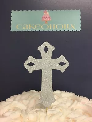 £5.50 • Buy Religious Cross Glitter Celebration Baptism Christening Communion Cake Topper
