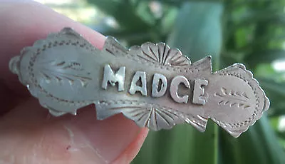 Vintage Sterling Silver Name Brooch H/m 1917 Chester  -  MADGE Or Margorie • £68.99