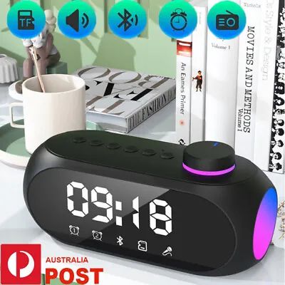 $27.89 • Buy LED Digital Alarm Clock FM Radio With Bluetooth Speaker Bedside RGB Night Light