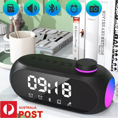 LED Digital Alarm Clock FM Radio With Bluetooth Speaker Bedside RGB Night Light • $27.89