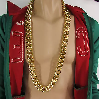 Men Chunky Metal Thick Chains Long Fashion Necklace Gold Hip Hop Gangster Bling • $20.99