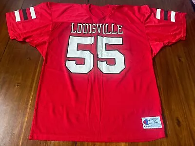 Louisville Cardinals 55 Champion NCAA Football Jersey Size XL Vintage • $129.99