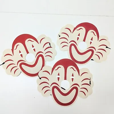 Vintage LOT Of  3 1950s-1960s Clown Cloth Masks Costume • $45