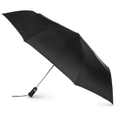 Totes Blue Line Golf Size Auto Open/Close Umbrella Black - 7110 • $32