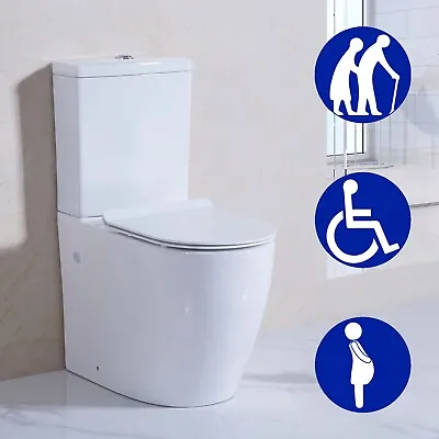 Comfort Height High Toilet Close Coupled Disabled Elderly WC Soft Close Seat New • £250
