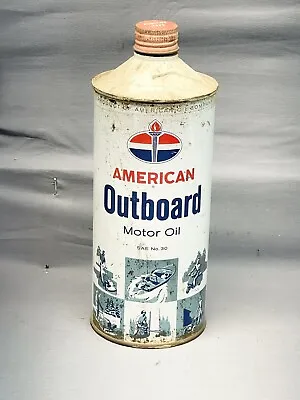 Standard American Outboard Motor Oil Can One Quart Cone Top Good Condition • $25