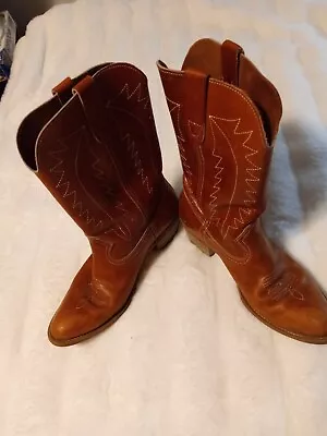 Landis Cowboy Western Leather Boots Vintage Brown 12 Men's • $64.99